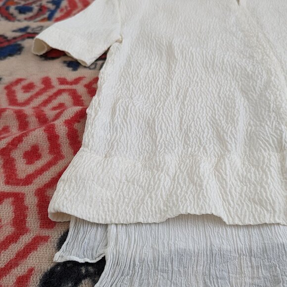 Helmut Lang short-sleeve white layered silk crepe top - size S - Picture 6 of 9